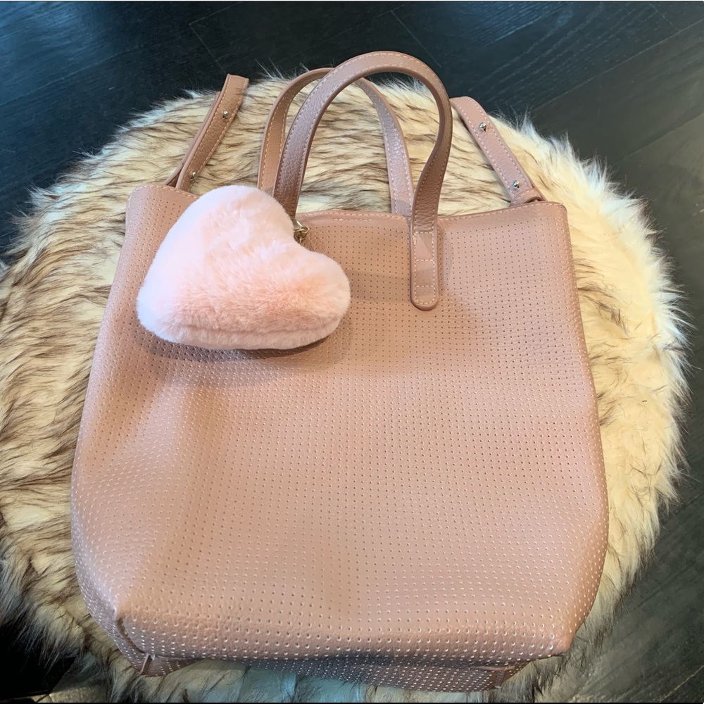 American Eagle soft leather crossbody light pink